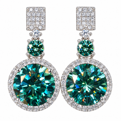 S925 sterling silver 5 carat moissanite drop earrings