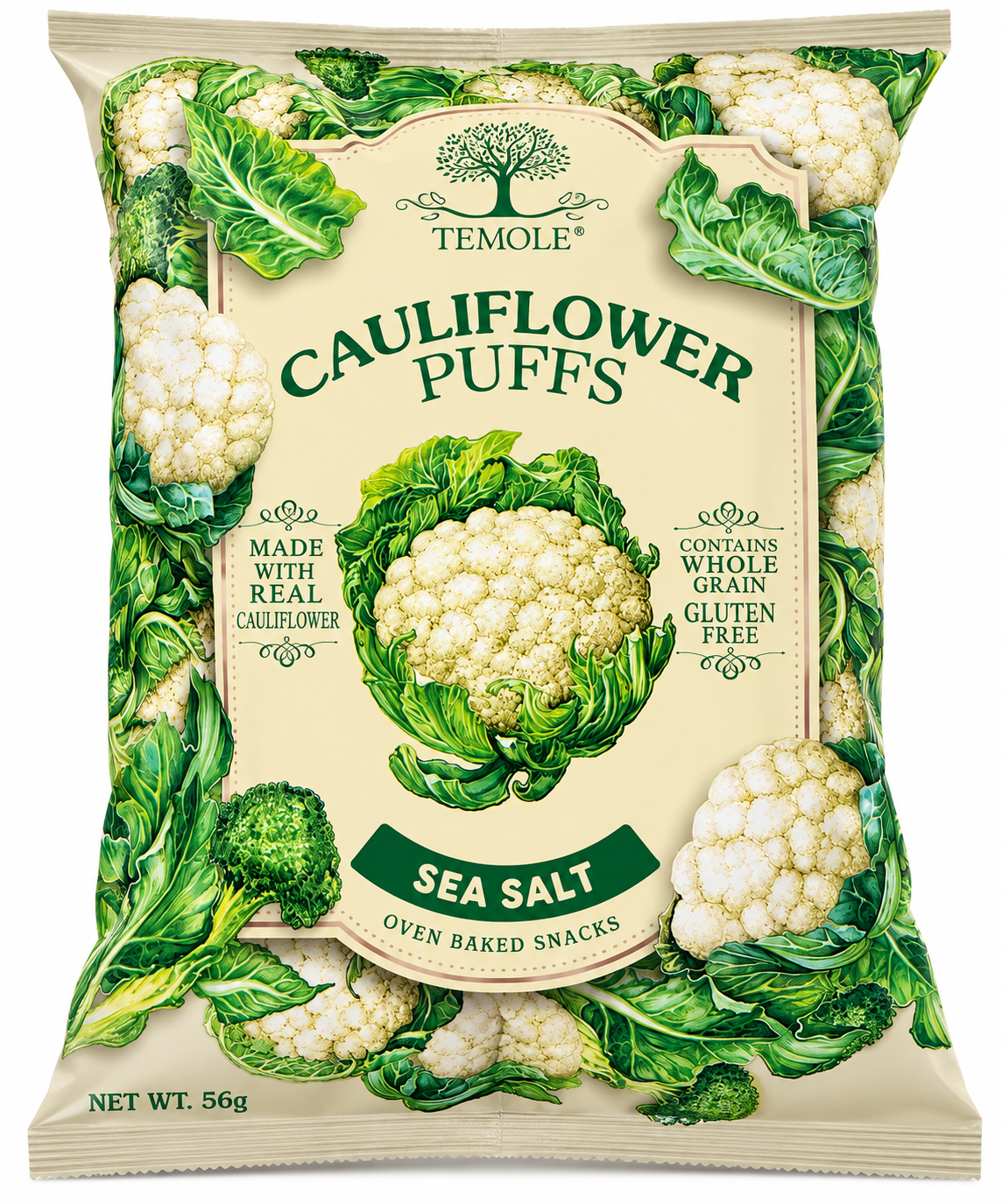 Temole Cauliflower Puffs Sea Salt 56g