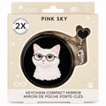 Pink Sky cat keychain compact mirror front packaging