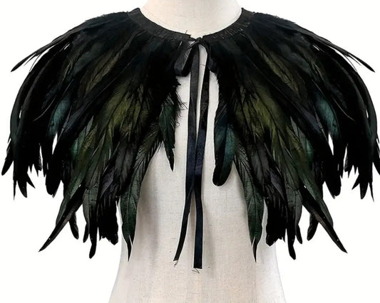 3 layered feather shawl