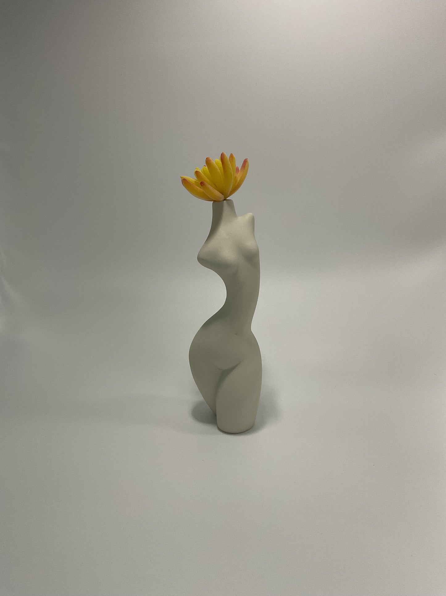 Ceramic white female form vase