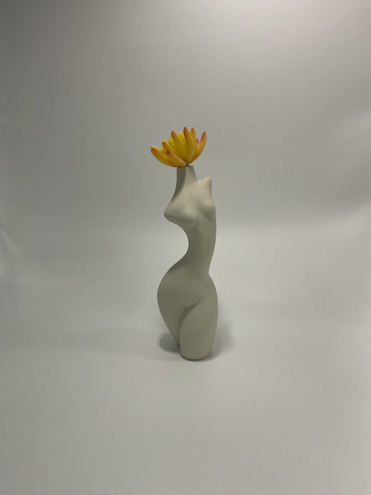 Ceramic white female form vase