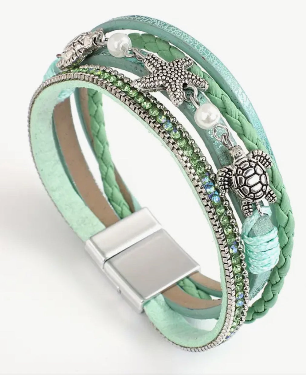 Starfish turtle braided bracelet