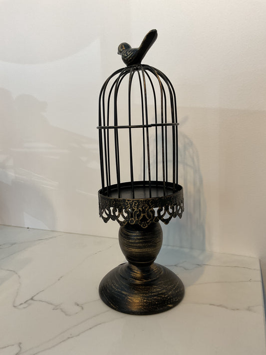 Birdcage candlestick small ( bronze or white)