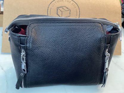 Black Leather Crossbody Bag