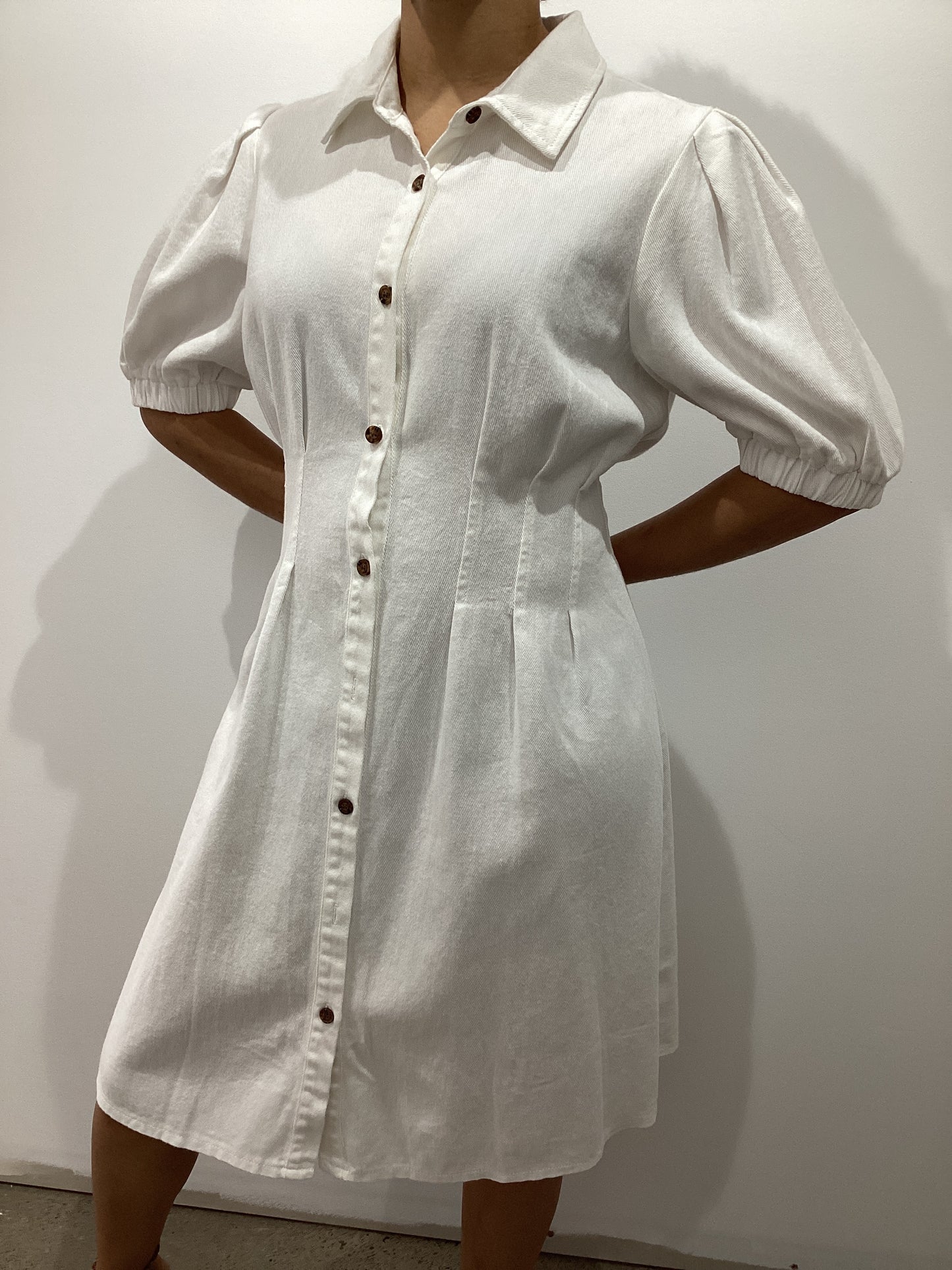 Sunny girl  white denim dress