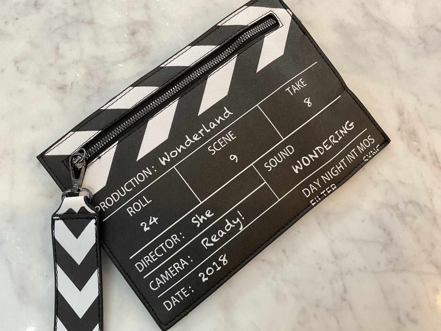 Directors clapboard clutch bag