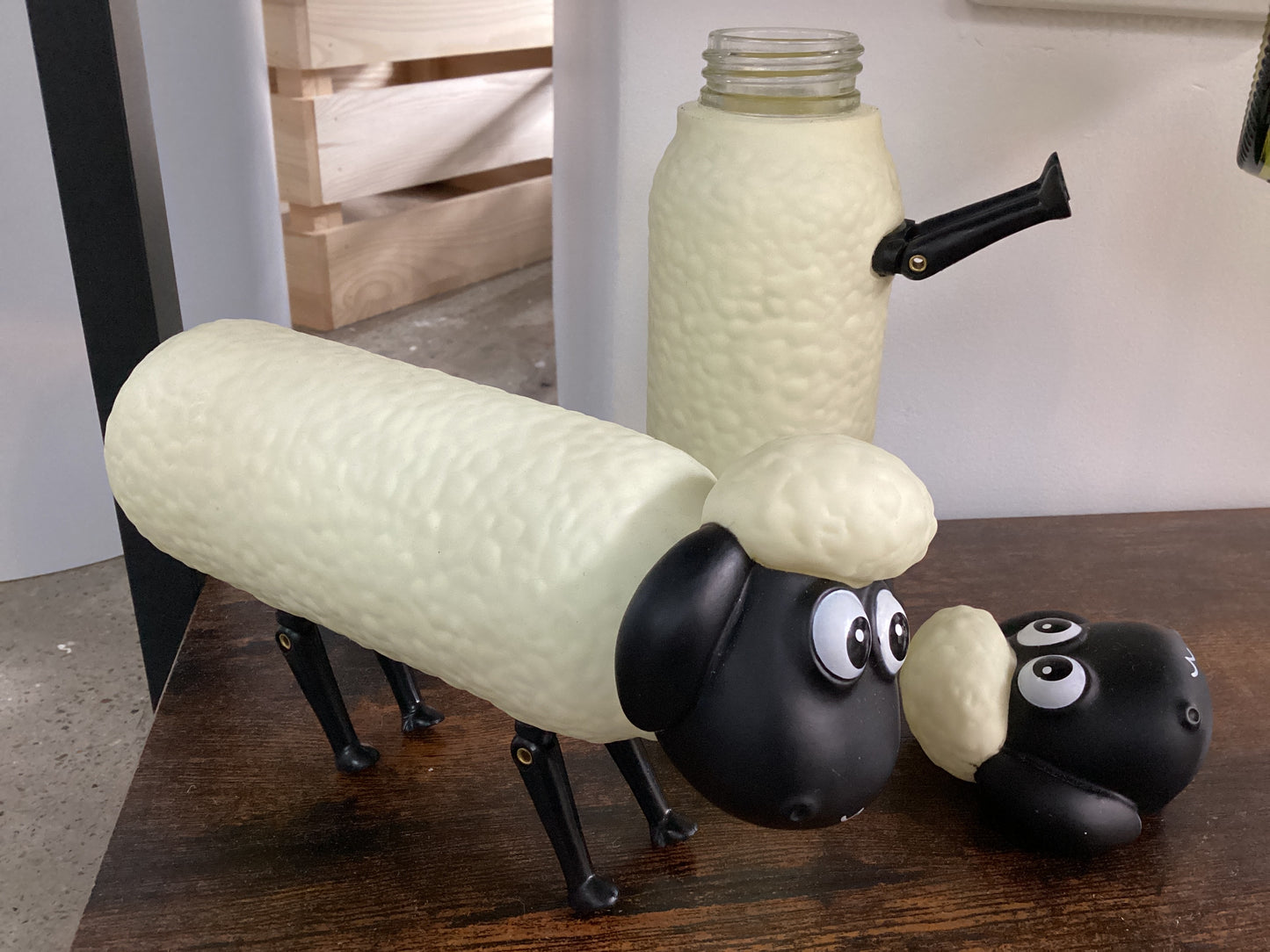 Sheep glass water bottle